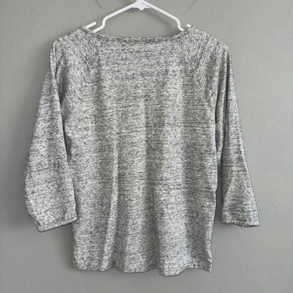 J. Crew Woman’s Gray Cotton Terry Sweater Crewneck 3/4 Sleeve Sz S Style 58284 - Picture 3 of 6